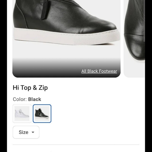 ALL BLACK High top & ZIP BOOTS SZ 37 (6.5) - Picture 8 of 9